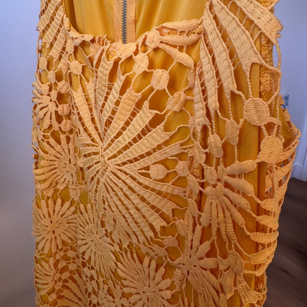 Lulu's Sunshine Yellow Crochet Lace Mini Dress - Picture 5 of 6